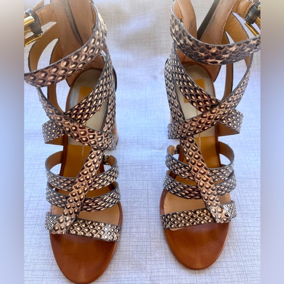 Dolce Vita Shoes - Strappy Faux Snakeskin Dolce Vita High Heel Sandal Size 9